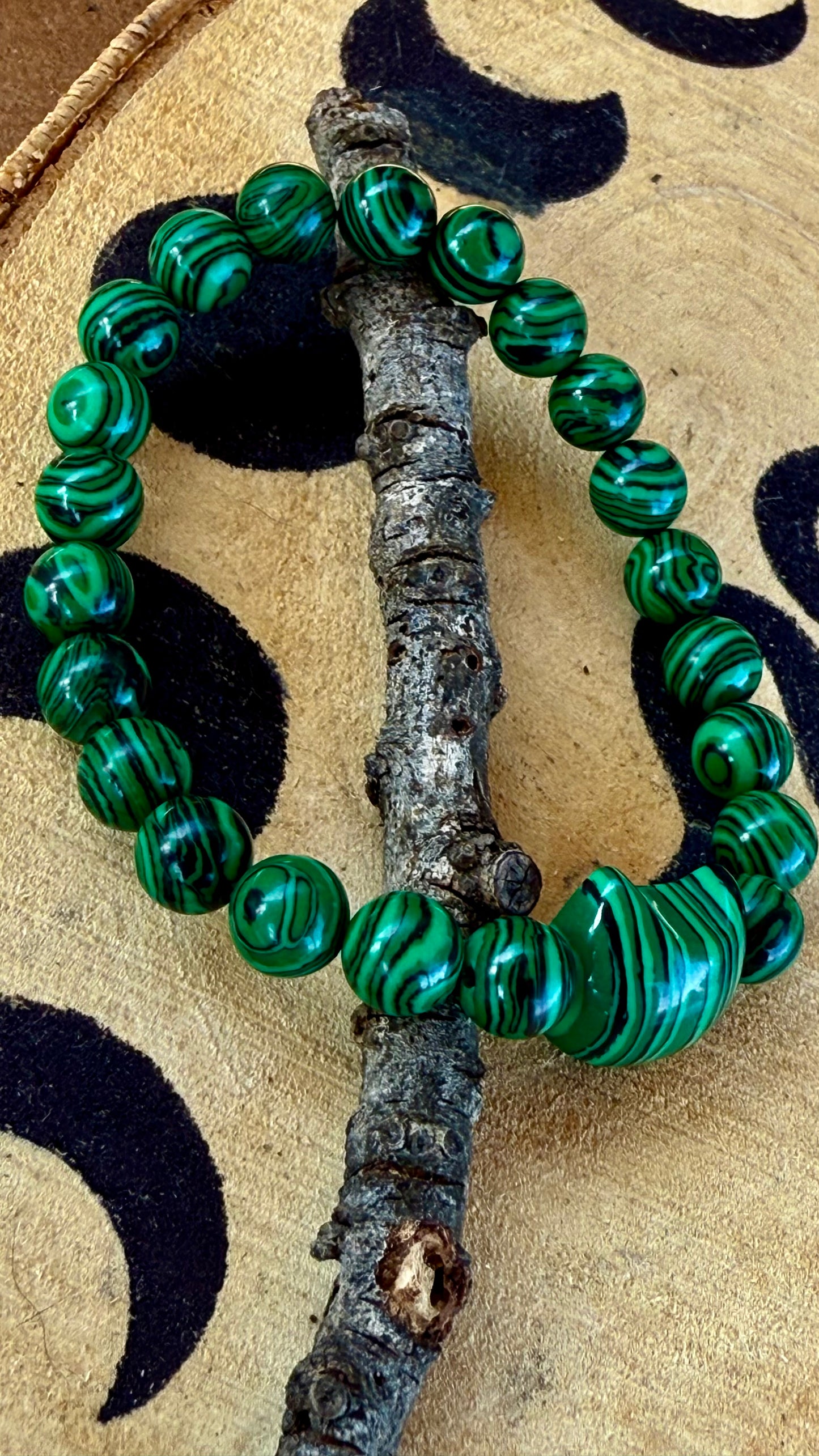 Pulsera Esotérica- Mineral de Malaquita