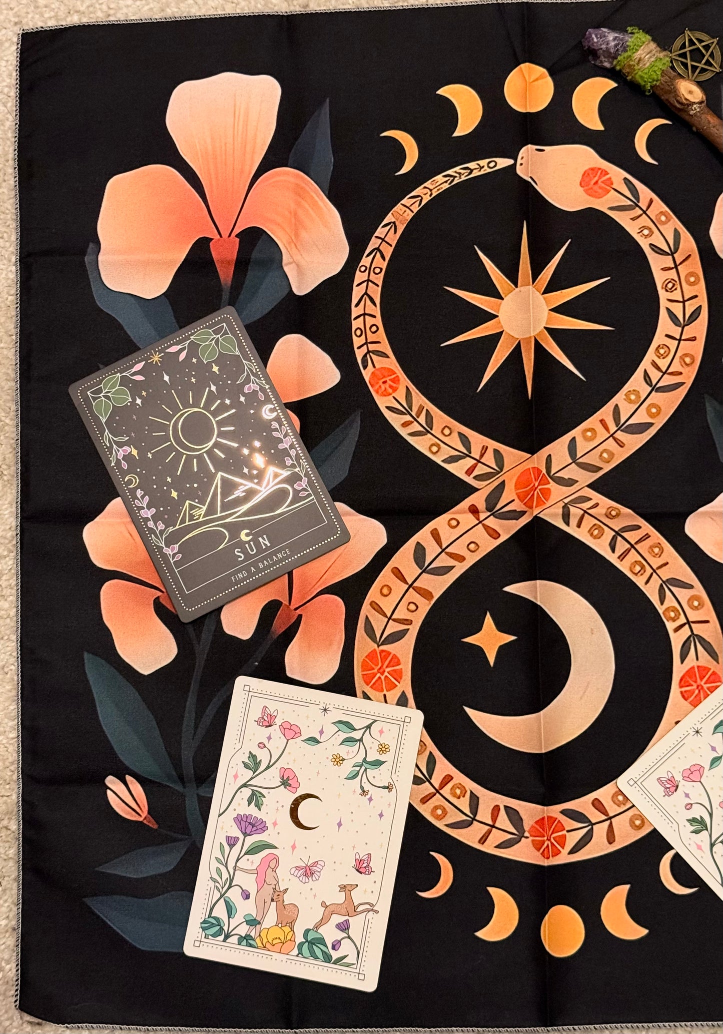 Mantel Tarot // Serpiente Sagrada Infinito  // Tapete Oráculo