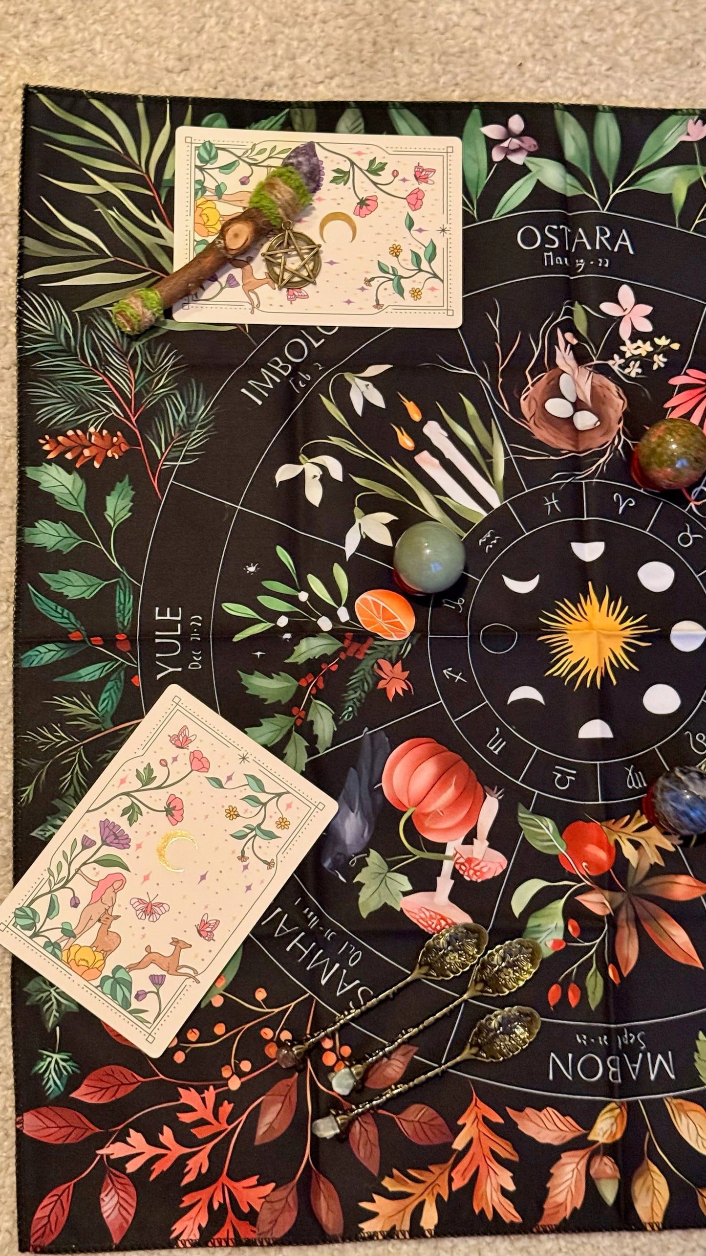 Tapete de Altar para Lectura de Tarot // Festividades Paganas