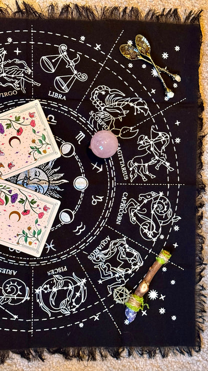 Tapete de Altar para Lectura de Tarot // Horóscopos