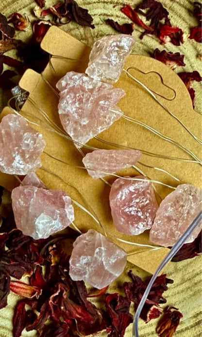 Luces Led Encantadas // Mineral de Cuarzo Rosa