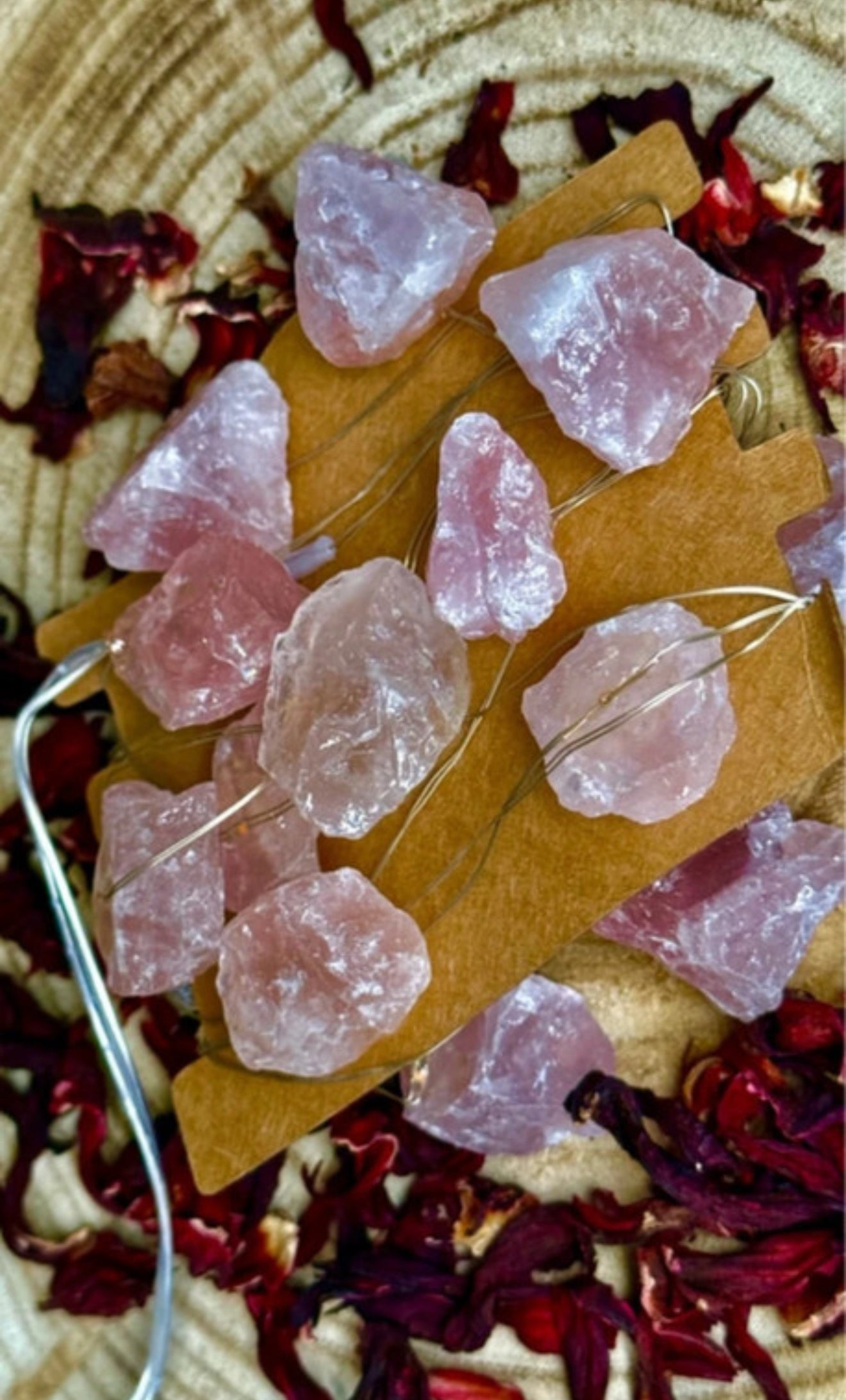 Luces Led Encantadas // Mineral de Cuarzo Rosa