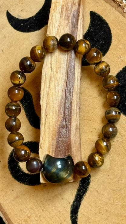 Pulsera Esotérica- Mineral de Ojo de Tigre