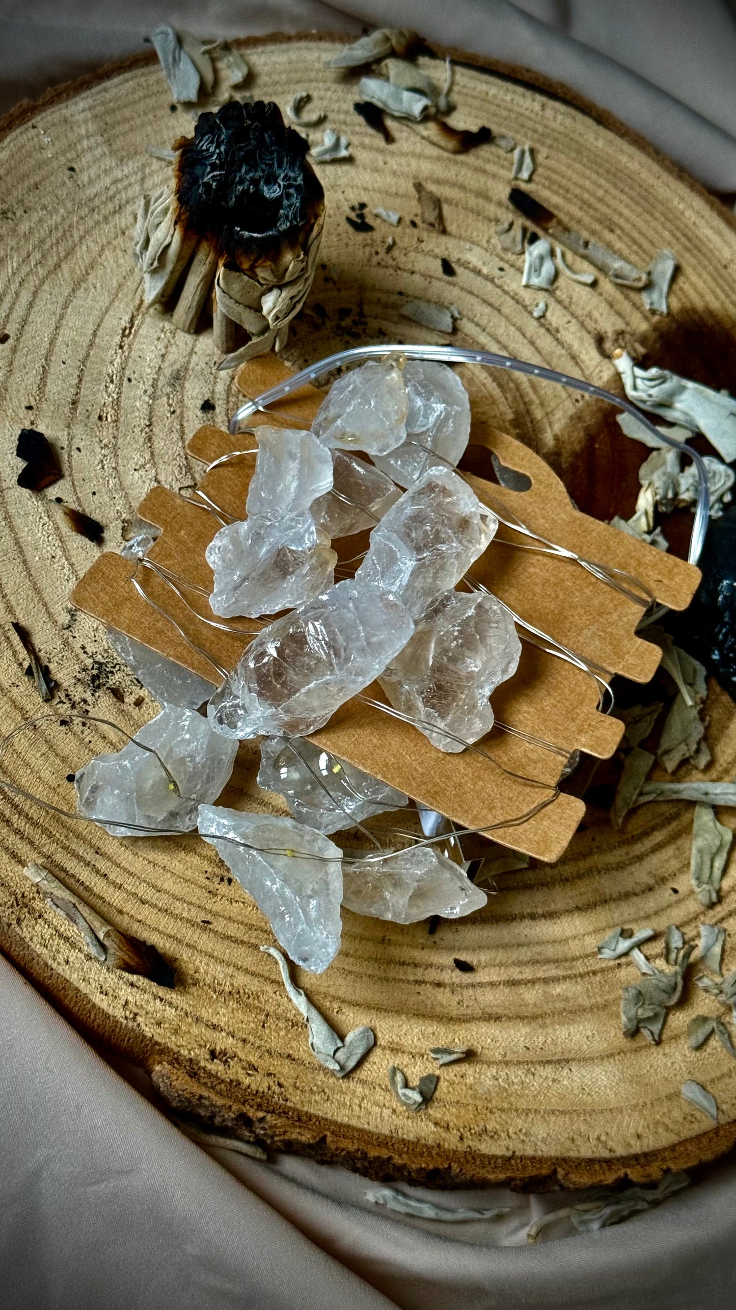 Luces Led Encantadas // Mineral de Cuarzo Blanco
