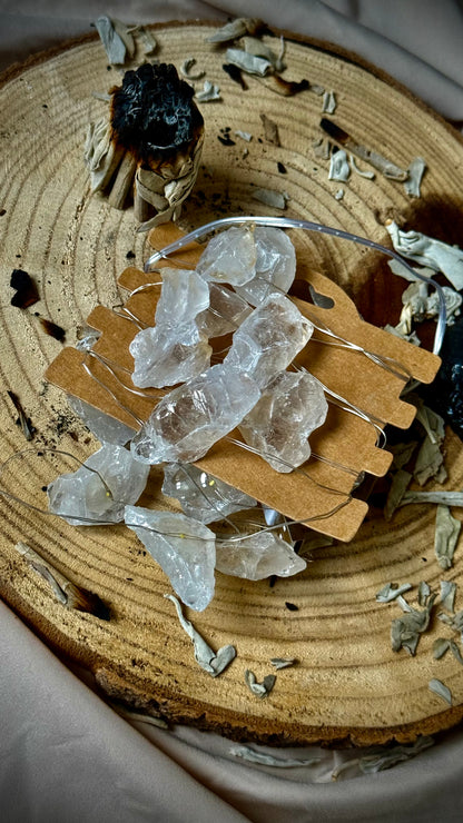 Luces Led Encantadas // Mineral de Cuarzo Blanco