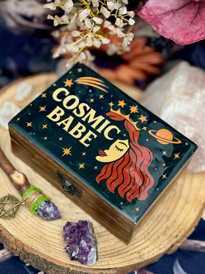 🌙 Caja de Madera para Tarot, Cristales y Objetos Espirituales // Cosmic Babe