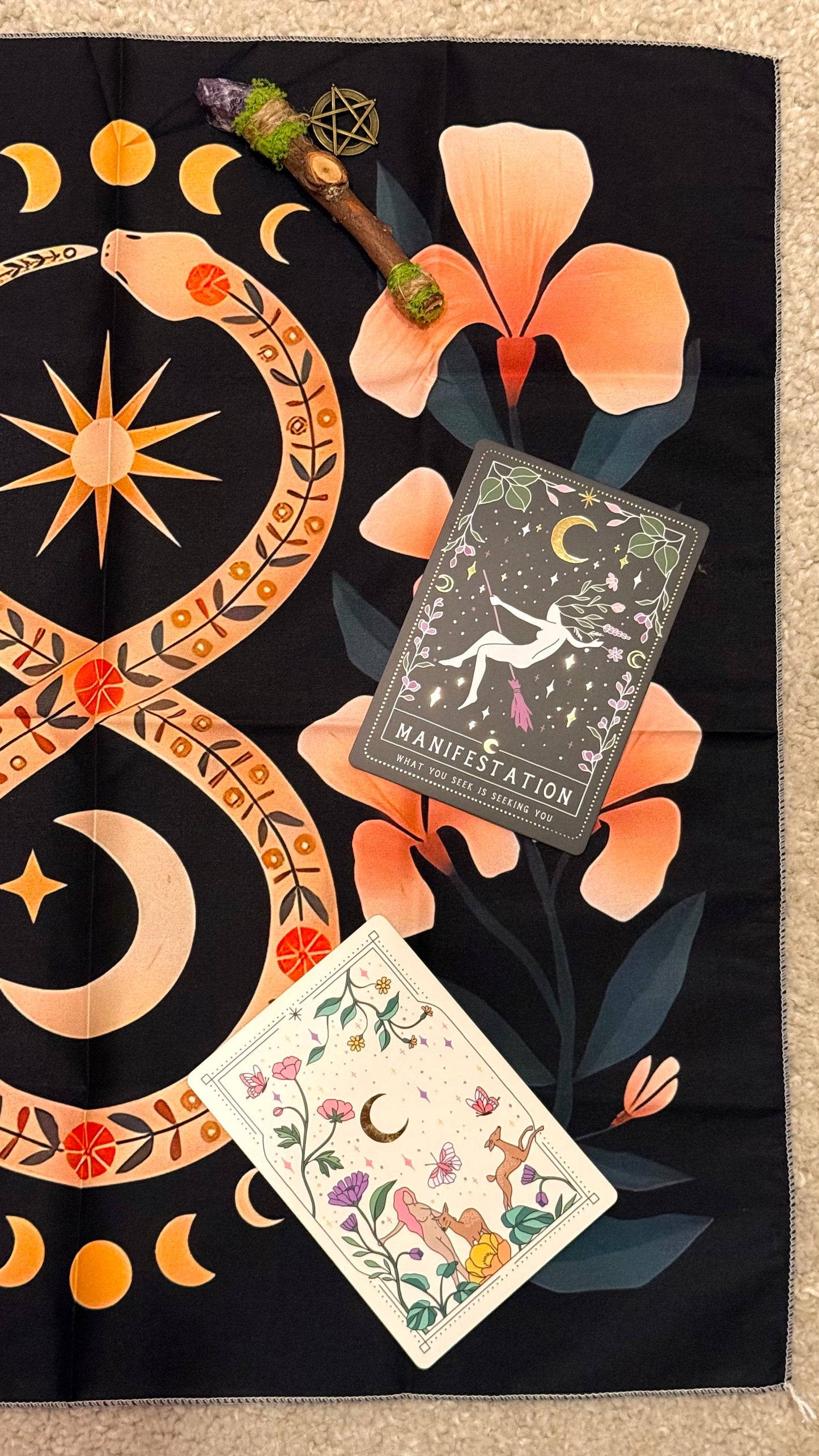 Mantel Tarot // Serpiente Sagrada Infinito  // Tapete Oráculo