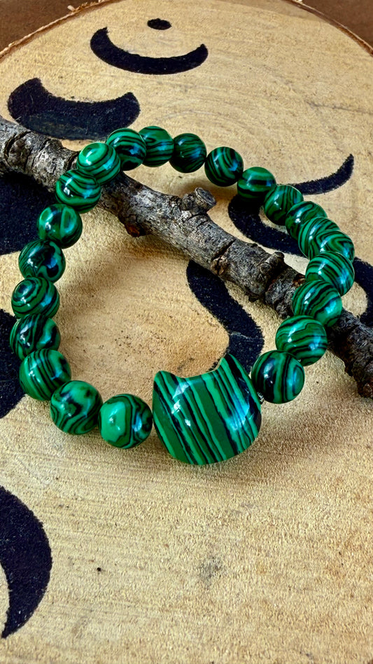Pulsera Esotérica- Mineral de Malaquita