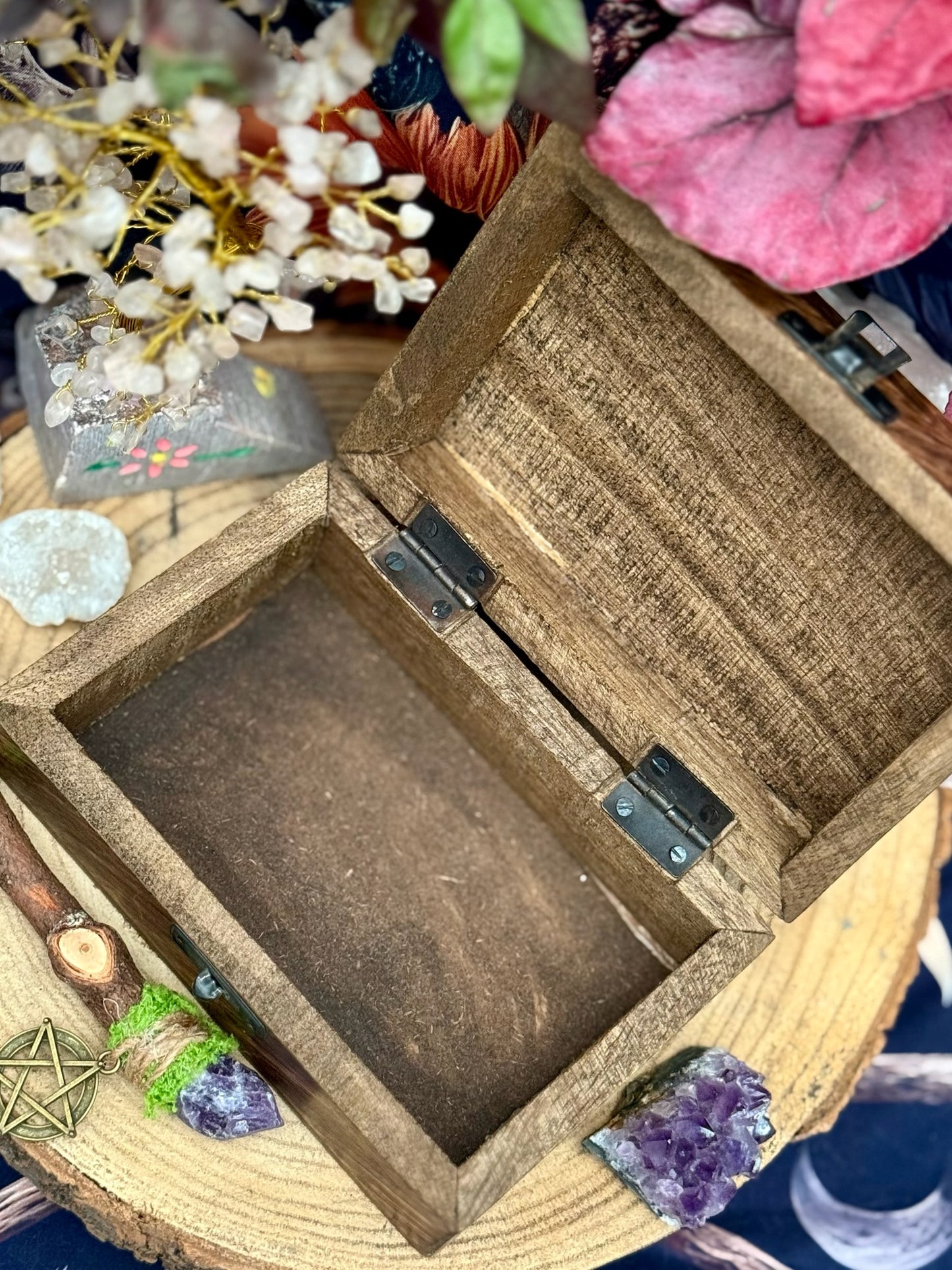 🌙 Caja de Madera Decorativa “The Moon Made Me Do It” | Almacenaje para Tarot, Cristales y Objetos Espirituales