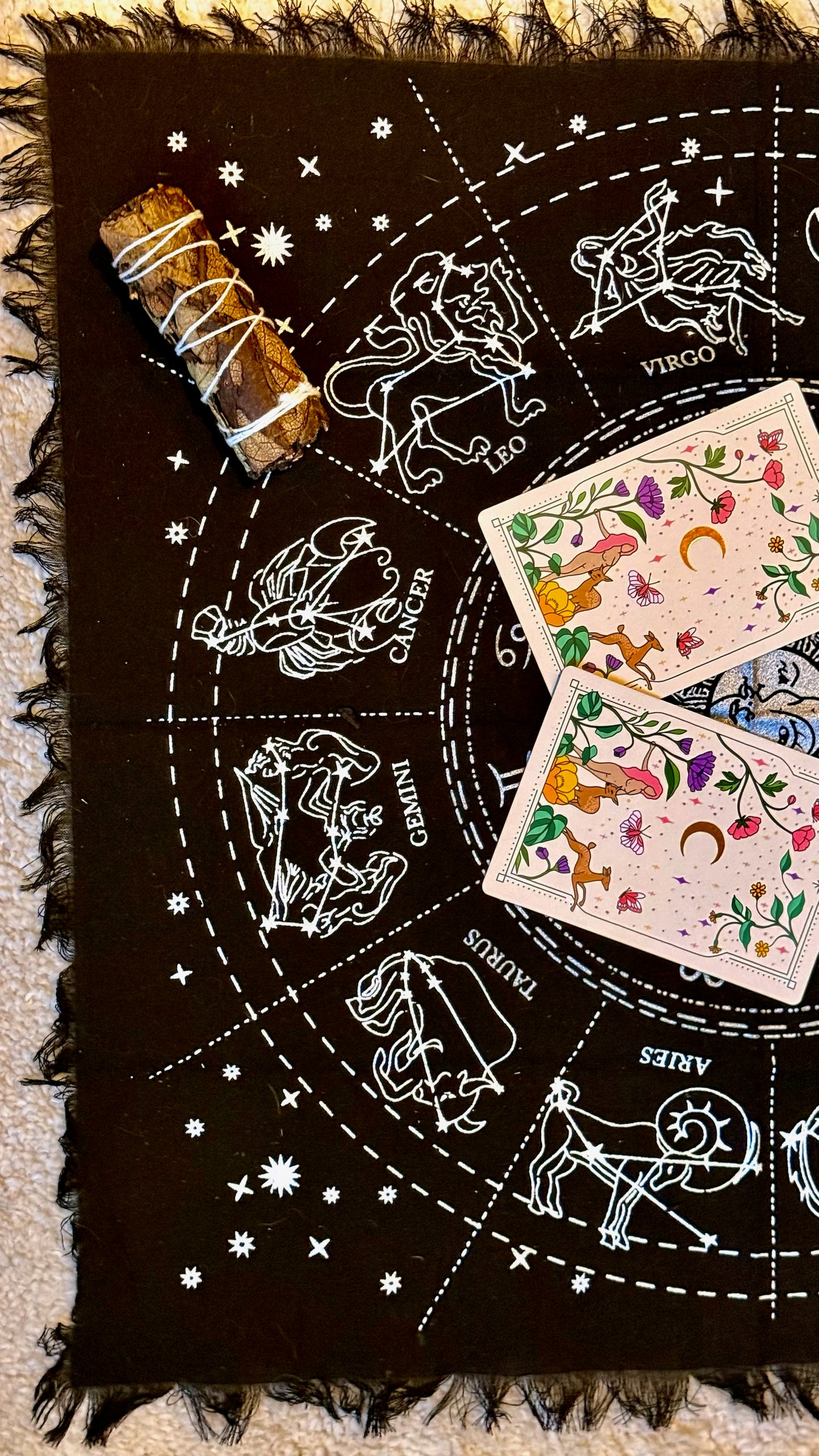 Tapete de Altar para Lectura de Tarot // Horóscopos