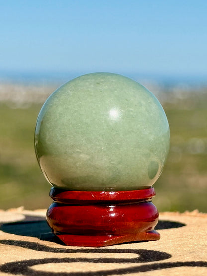 💚 Esfera de Aventurina Natural // Piedra de la Prosperidad y la Suerte