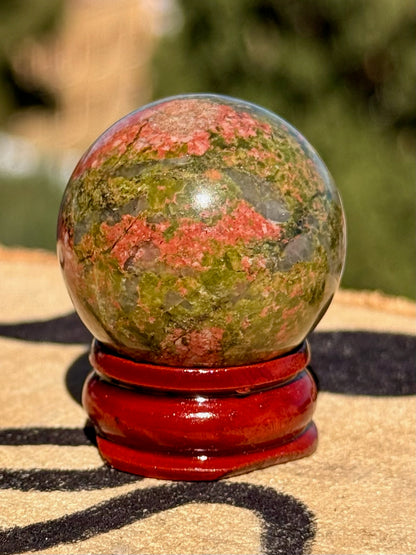 🌿 Esfera de Unakita Natural Pulida // Equilibrio Emocional, Amor Propio y Crecimiento Personal