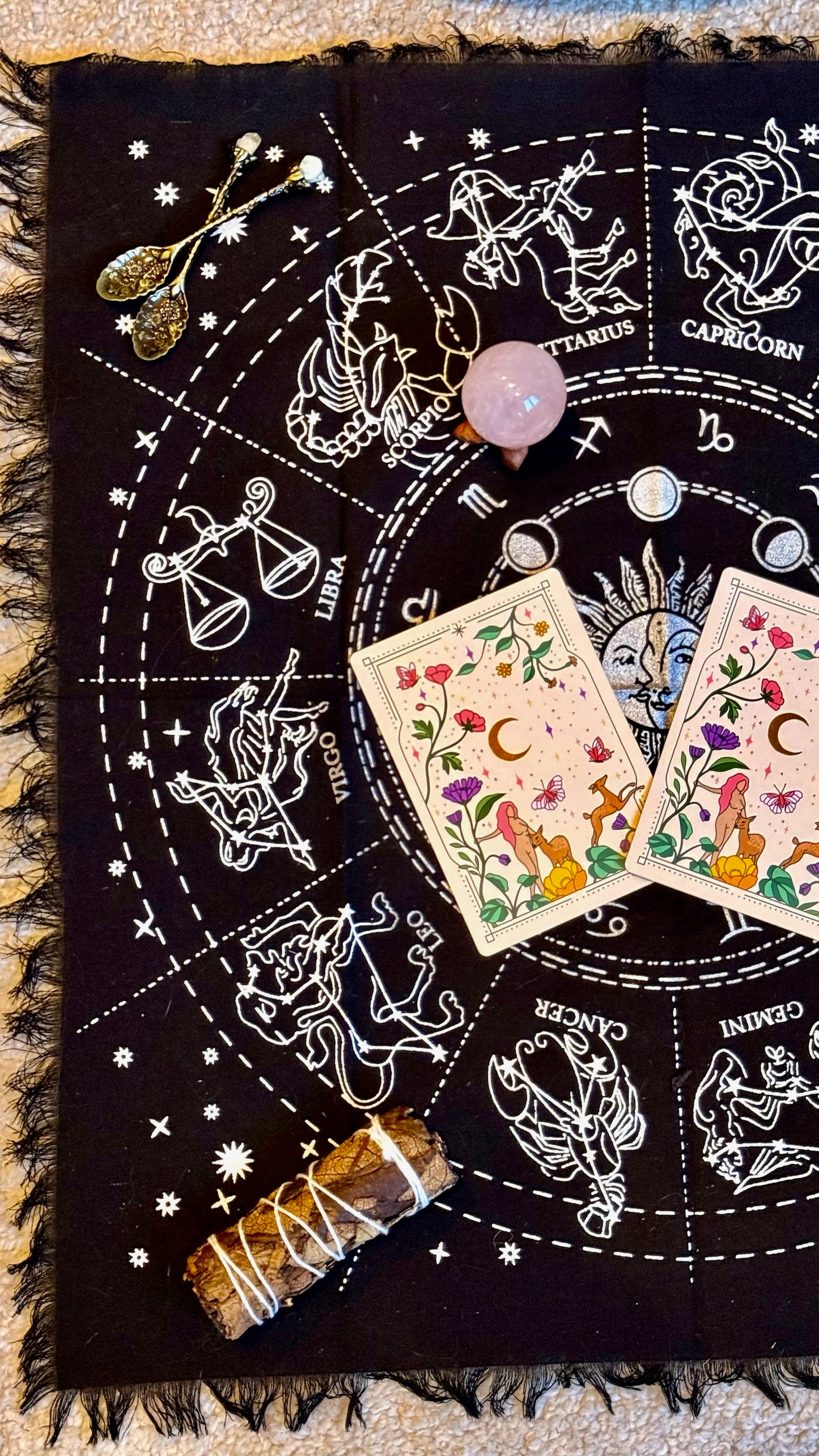 Tapete de Altar para Lectura de Tarot // Horóscopos