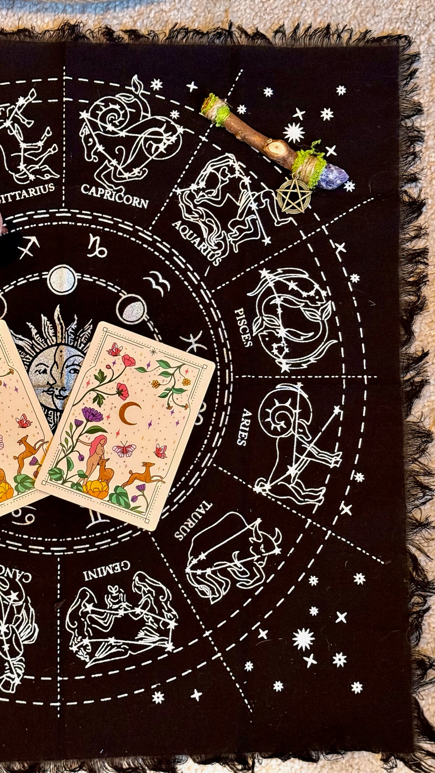 Tapete de Altar para Lectura de Tarot // Horóscopos