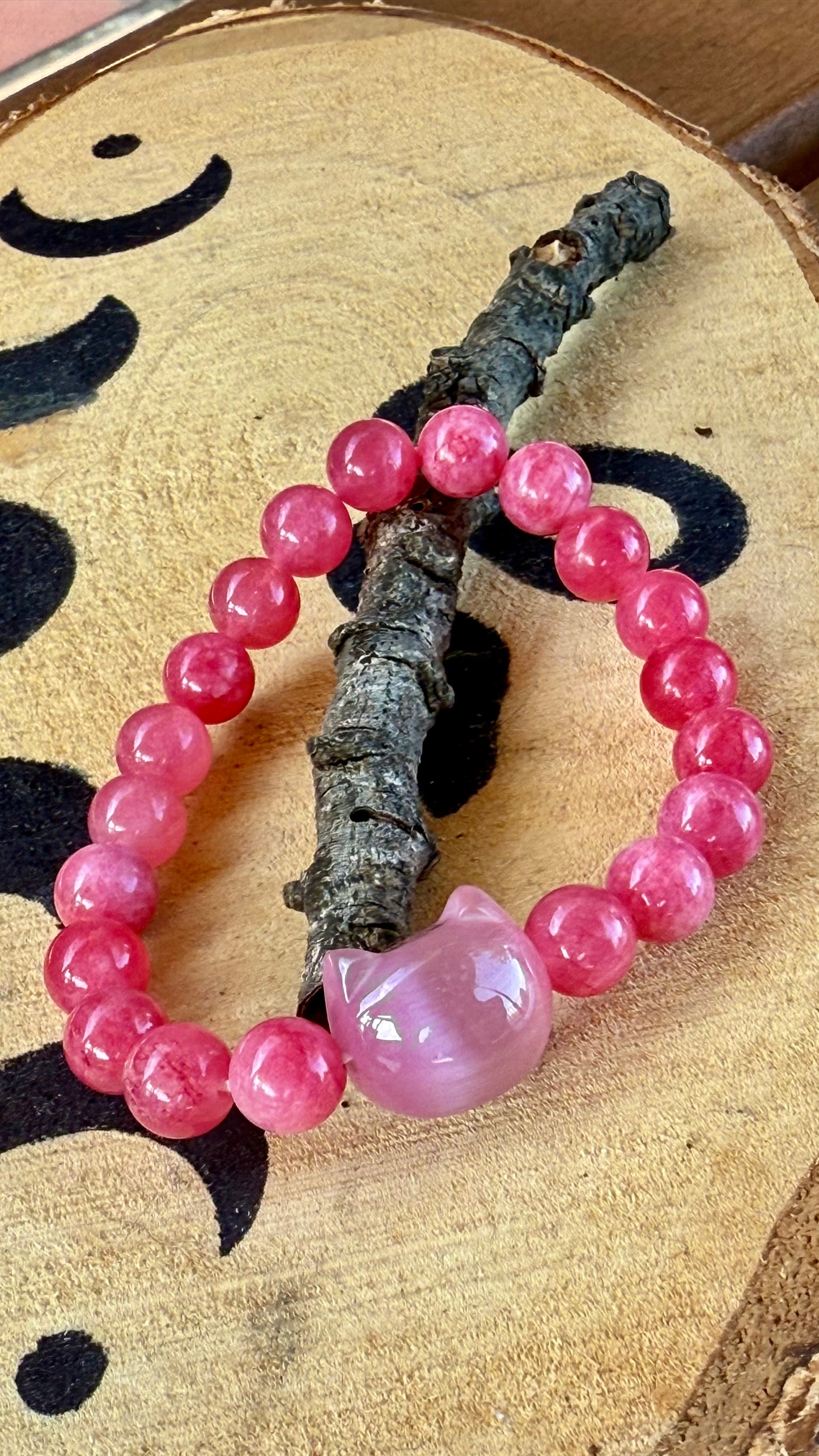 Pulsera Esotérica - Mineral de Cuarzo Sandía