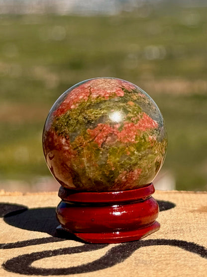 🌿 Esfera de Unakita Natural Pulida // Equilibrio Emocional, Amor Propio y Crecimiento Personal
