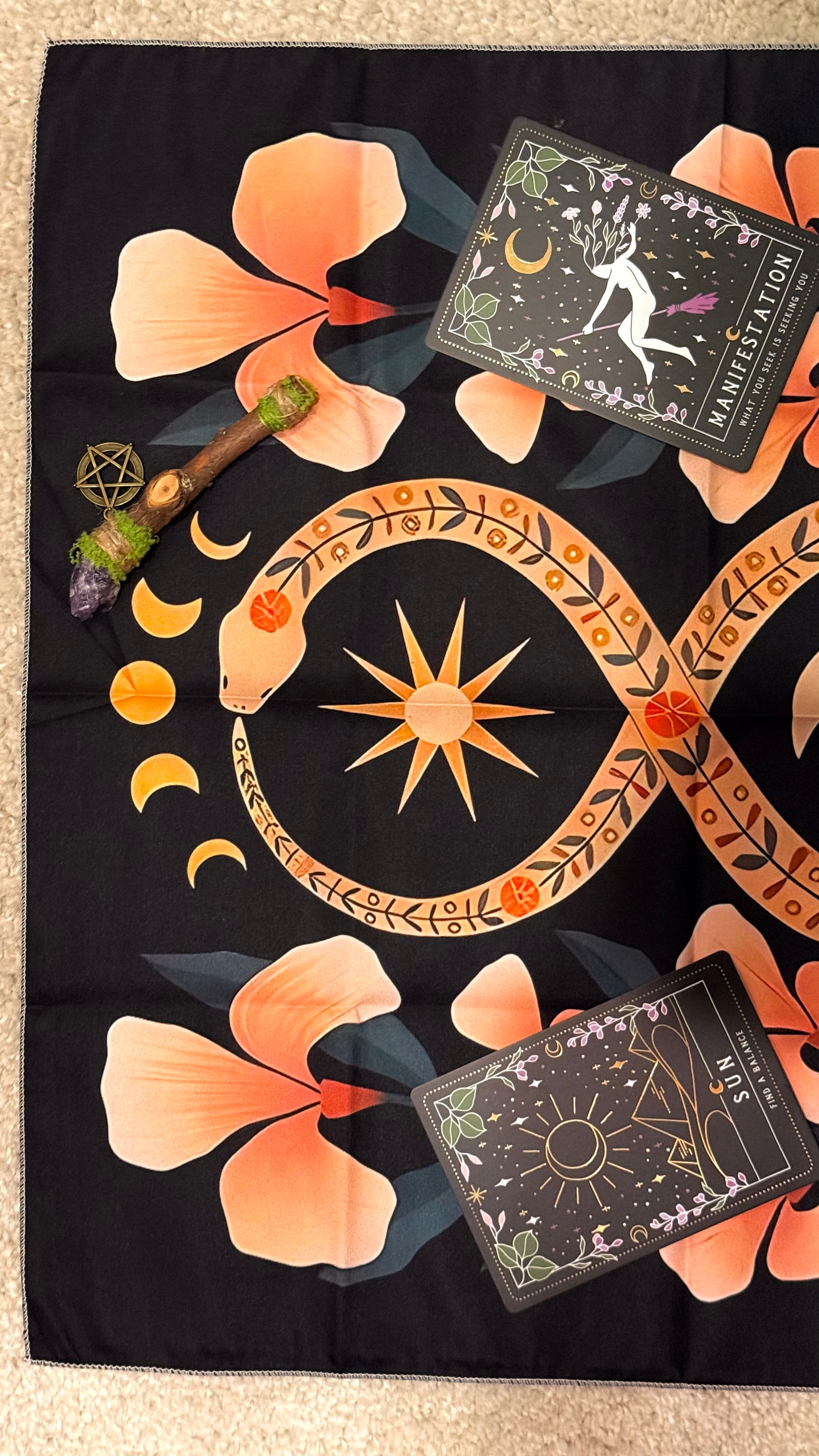 Mantel Tarot // Serpiente Sagrada Infinito  // Tapete Oráculo