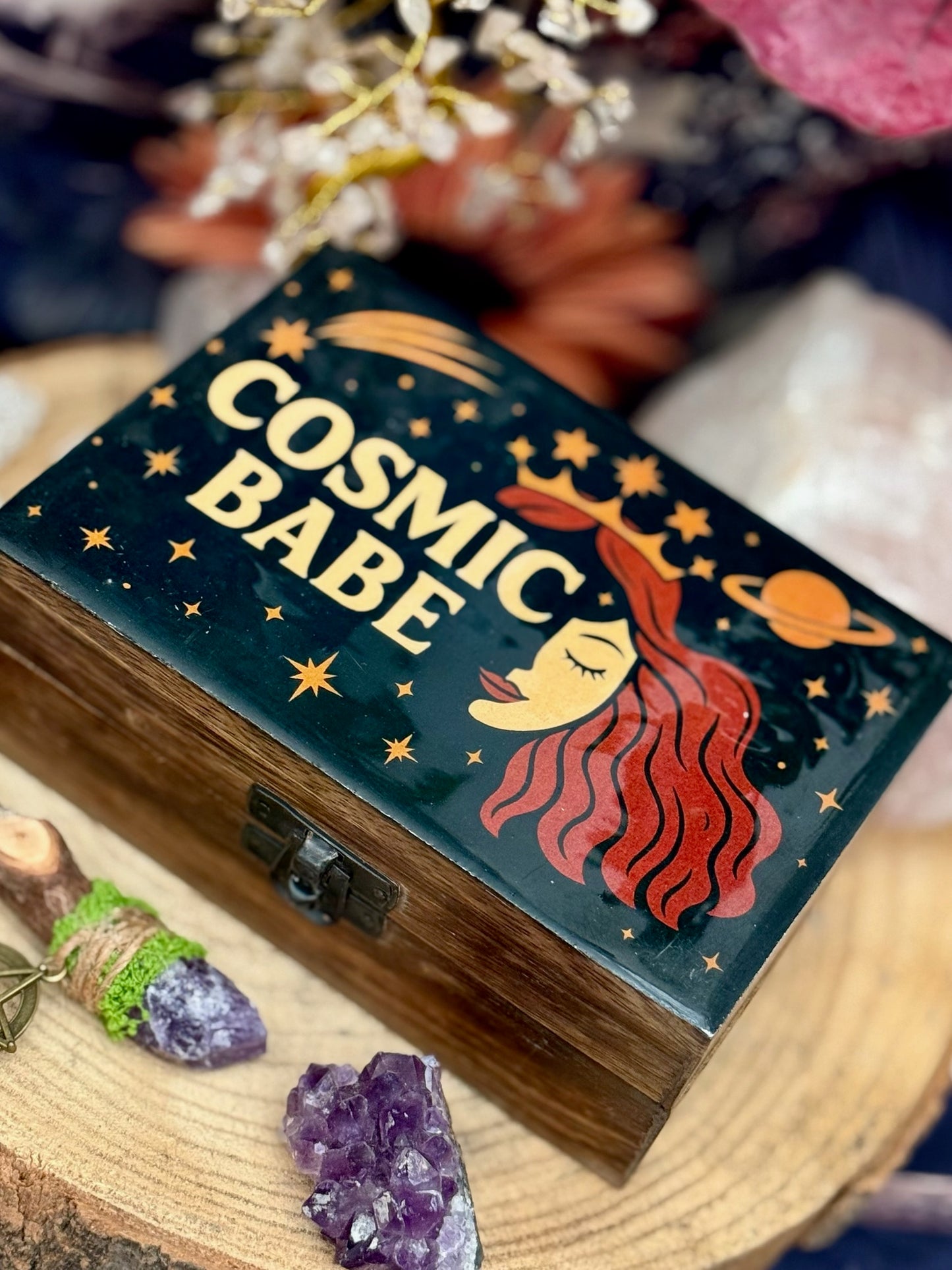🌙 Caja de Madera para Tarot, Cristales y Objetos Espirituales // Cosmic Babe