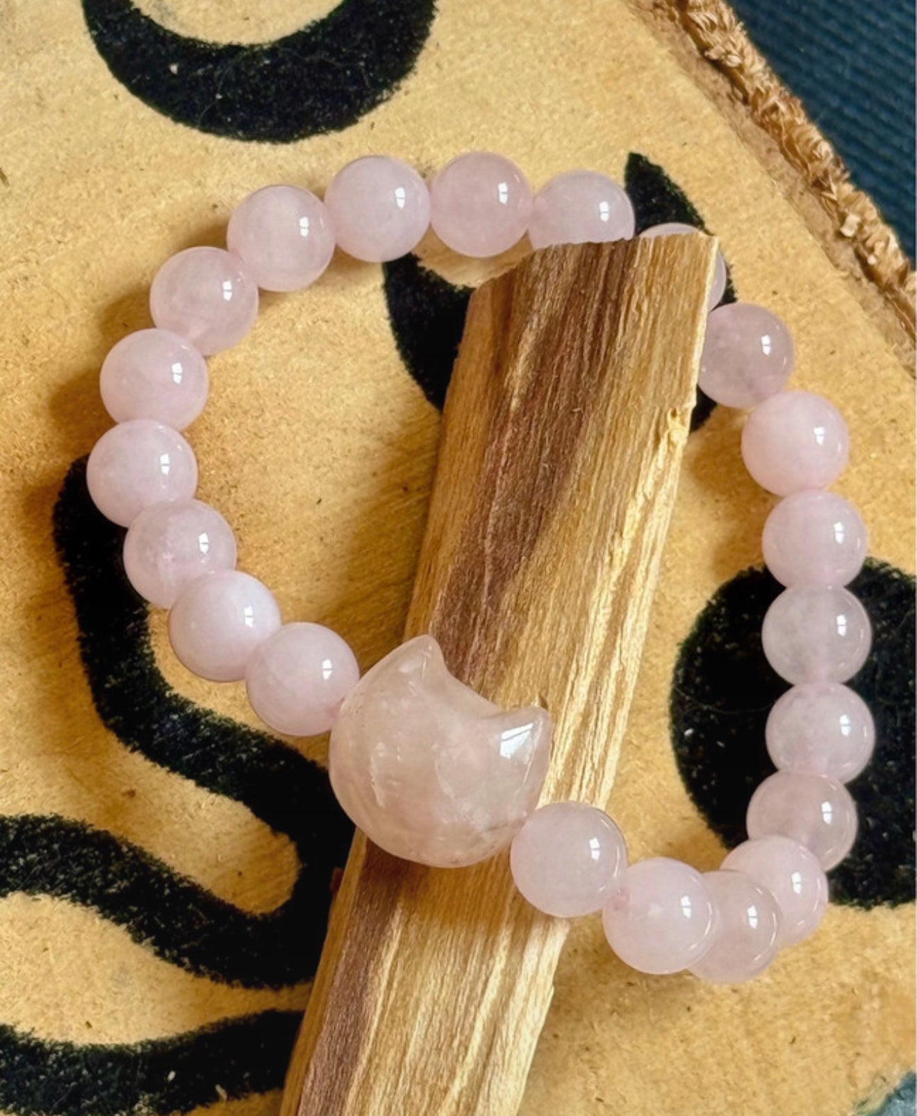 Bracciale esoterico - Minerale di quarzo rosa