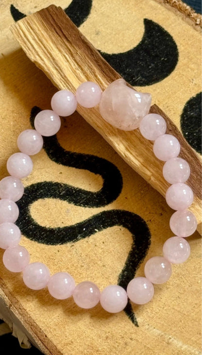 Bracciale esoterico - Minerale di quarzo rosa