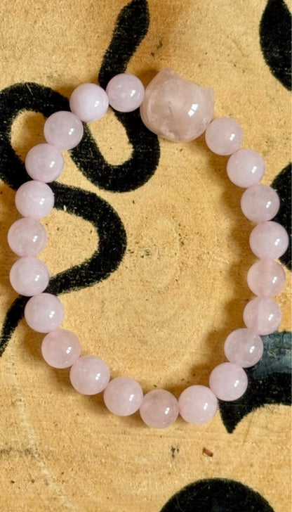 Bracciale esoterico - Minerale di quarzo rosa