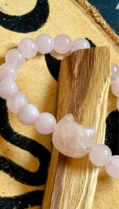 Bracciale esoterico - Minerale di quarzo rosa