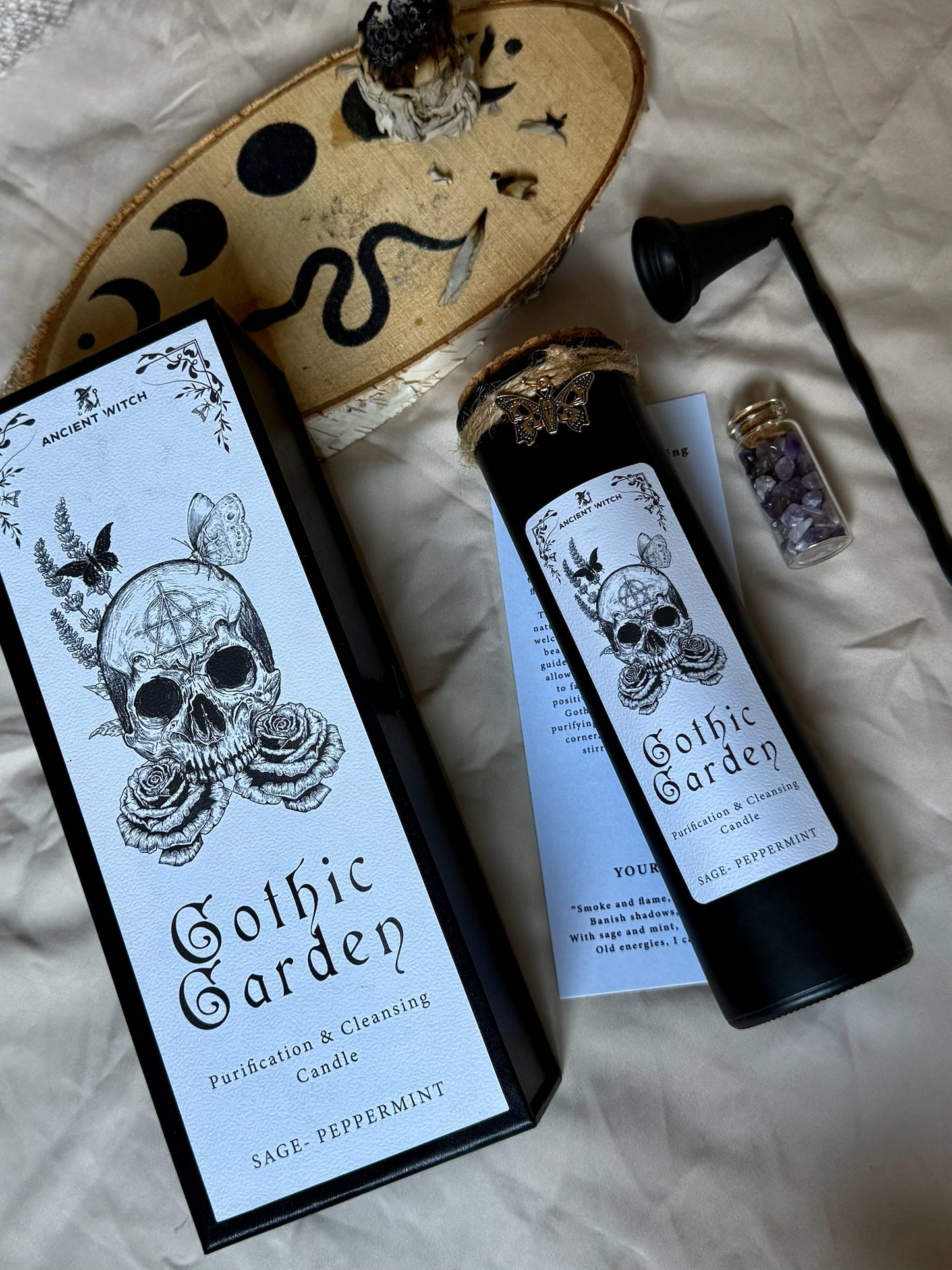 🕯️ Vela Purificadora - ☠️ Ritual Manifestación - Jardín Gótico