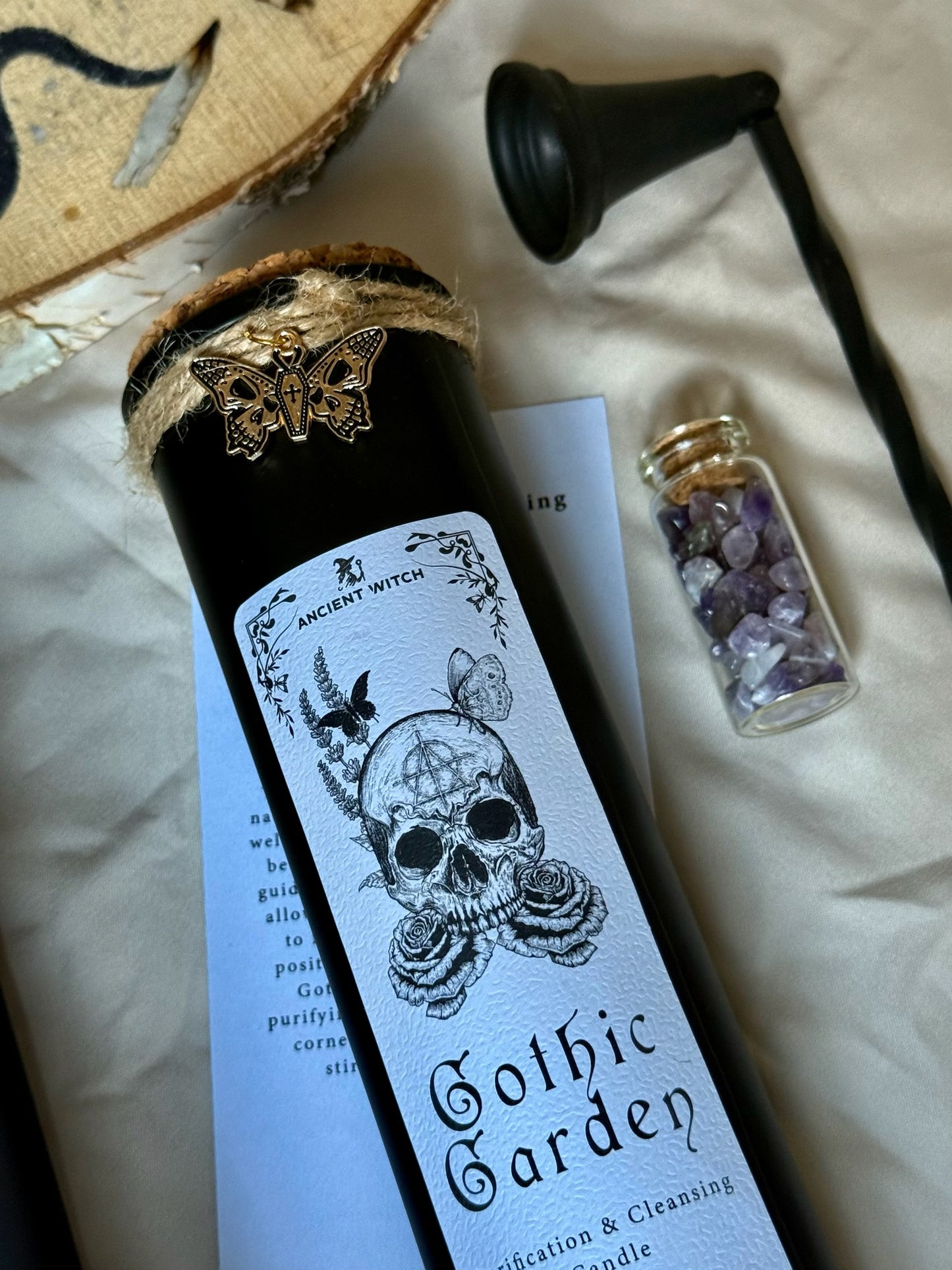 🕯️ Vela Purificadora - ☠️ Ritual Manifestación - Jardín Gótico