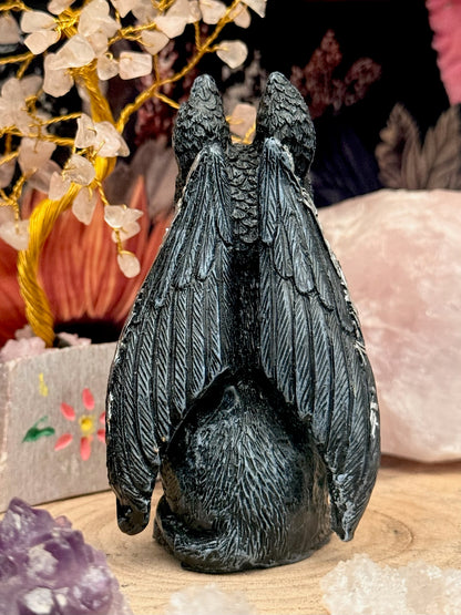 Figura Mística- Grifo Negro  -Pentagrama Protección