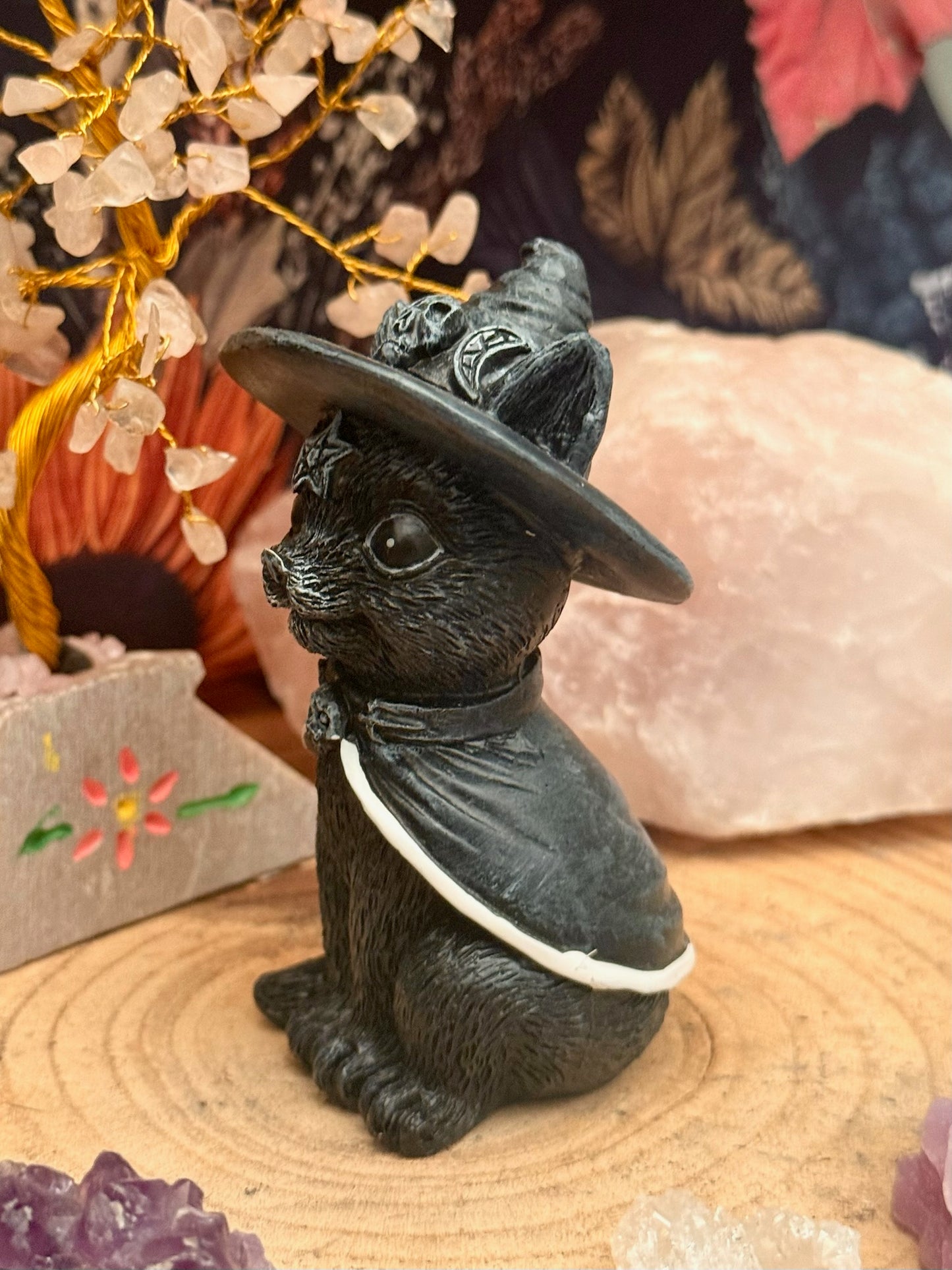 Figura esotérica - Gato Negro Brujo - Triple Luna
