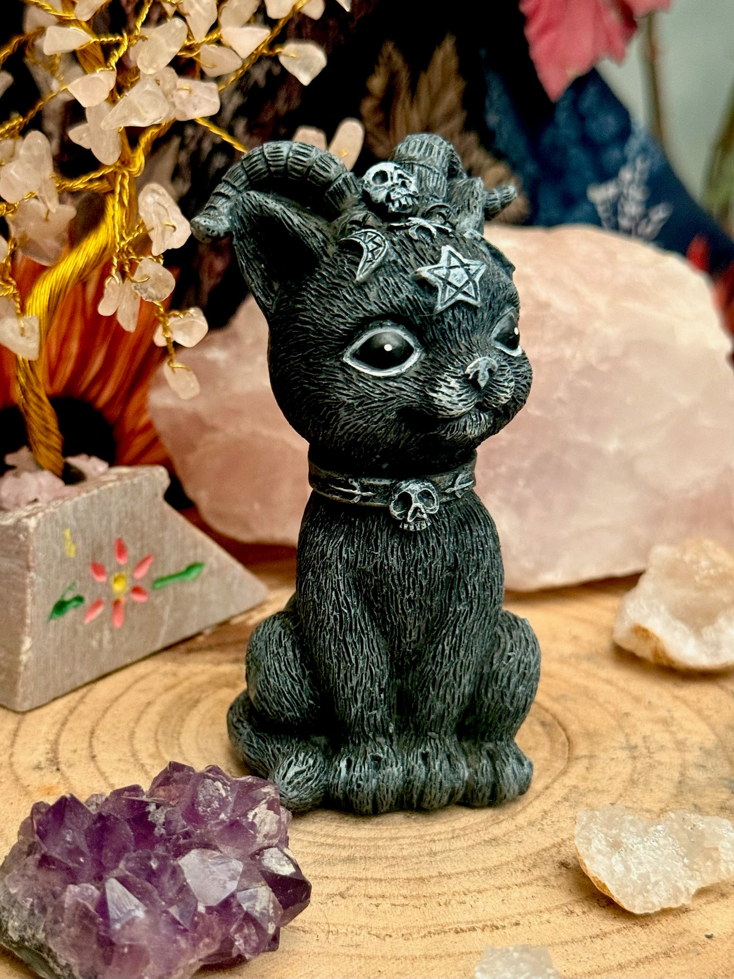 Figura esotérica - Gato Negro - Cuernos de Carnero