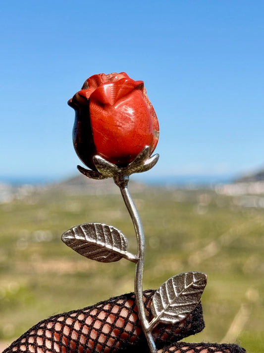 La Rosa del Coraje y la Vitalidad - Jaspe Rojo -  Mineral Natural