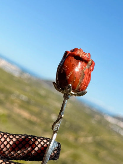 La Rosa del Coraje y la Vitalidad - Jaspe Rojo -  Mineral Natural