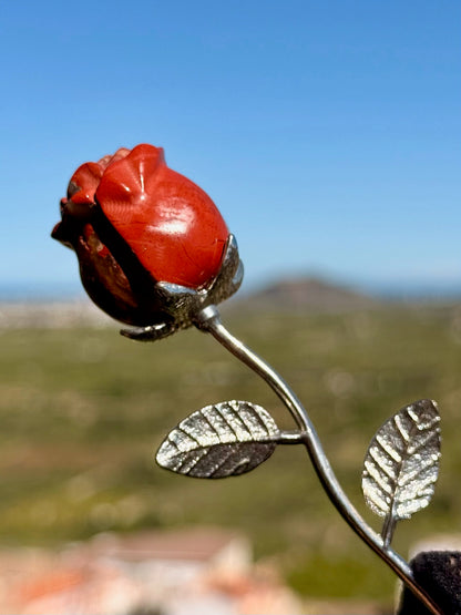 La Rosa del Coraje y la Vitalidad - Jaspe Rojo -  Mineral Natural